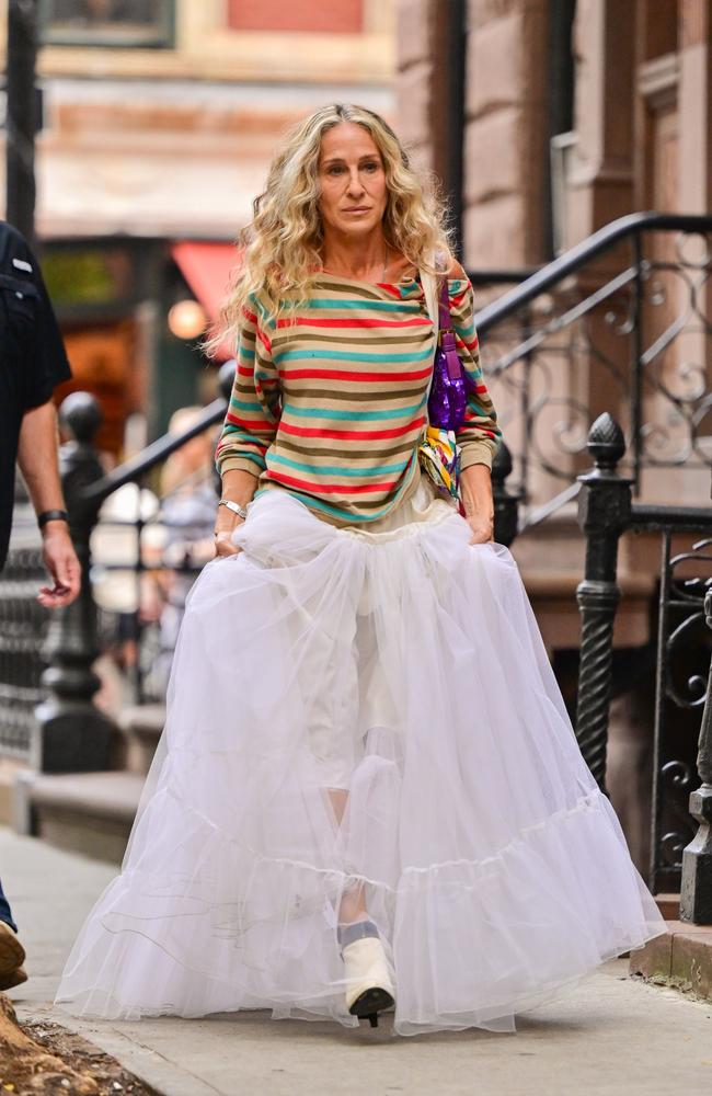 ‘I know what I look like!’ Sarah Jessica Parker on the set of And Just Like That in New York. Picture: James Devaney/GC Images