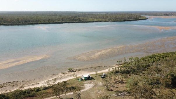 Drone photo of Buxton Bush Camp.