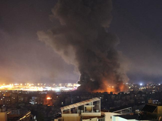 Smoke rises after an Israeli airstrike targeting an area in Beirutâs southern suburb late on October 3, 2024. (Photo by AFP)