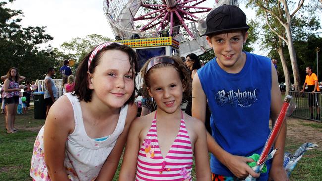 Kyla, Mia and Josh from Ipswich enjoyed 2009 New Year's Eve festivities at Brennan Park.