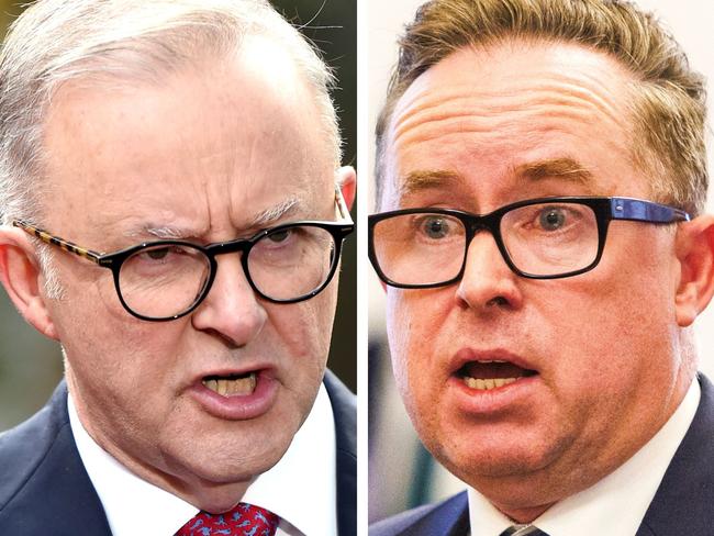 Peter Dutton, Anthony Albanese, Alan Joyce composite. Picture: NCA Newswire