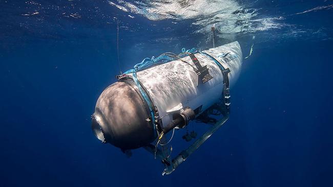 The Titan beginning a descent. The submersible’s implosion highlights the challenge of operating at great depths. Picture: OceanGate Expeditions/AFP