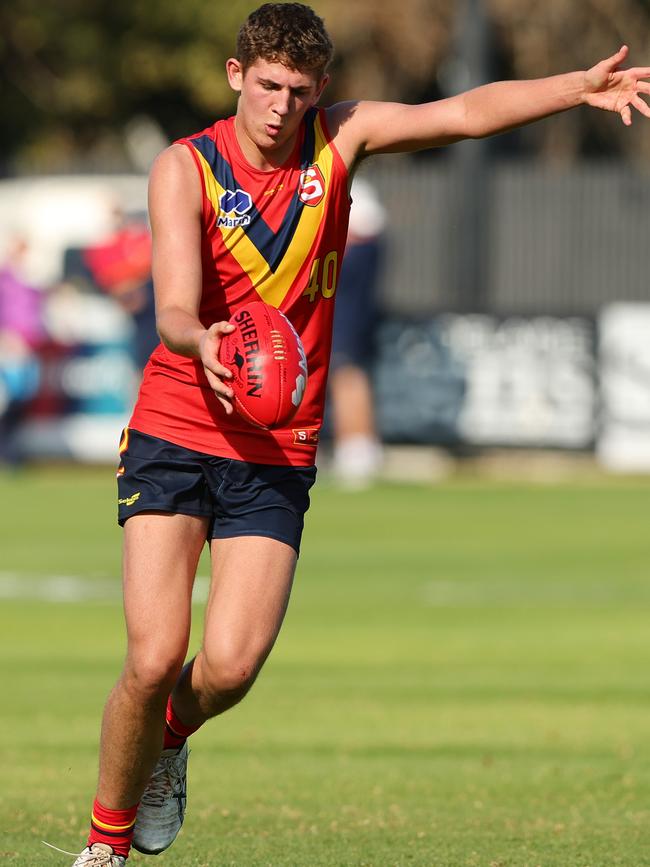 Alex Dodson in action for South Australia at this year’s AFL under-18 championships. Picture: Sarah Reed/AFL Photos via Getty Images