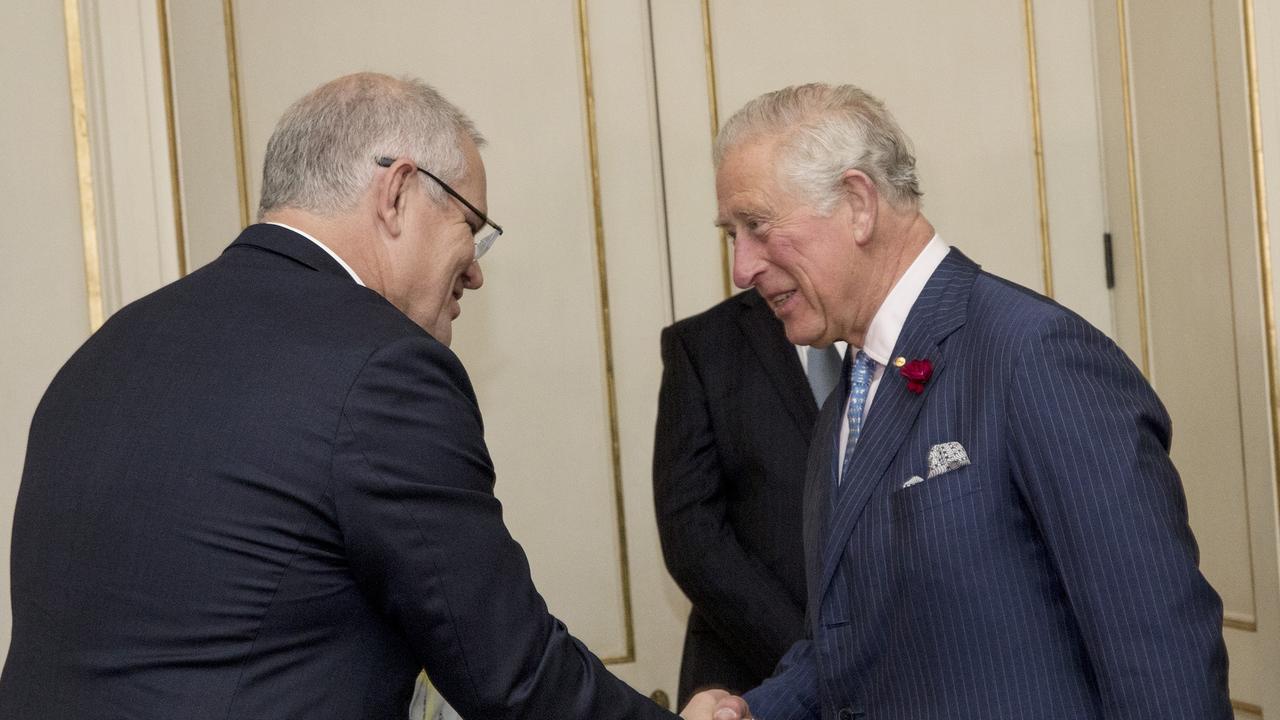 Prince Charles appeared taken aback at the possibility Scott Morrison might not go to Glasgow. Picture: Ella Pellegrini