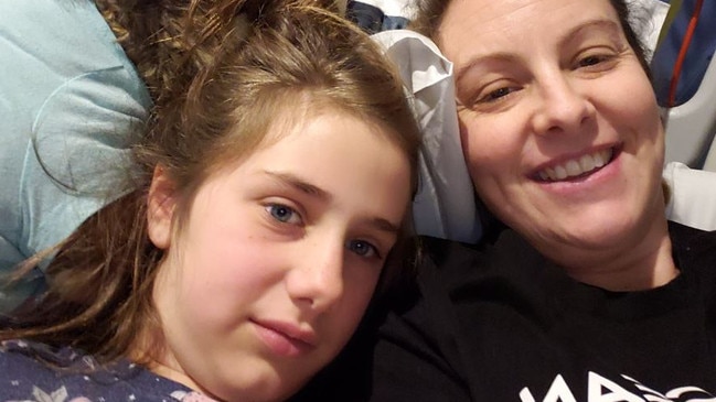 Kettering adolescent Abbey Barrett, 10, with mum Justine. Picture: Supplied