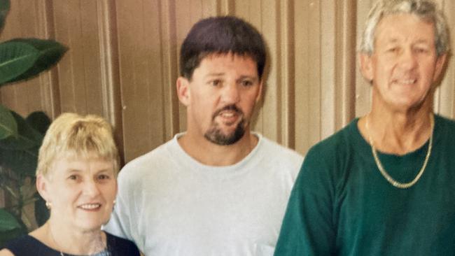 Margaret, Scott and Ian Settree at a family function before the elderly couple were shot dead by their son. Picture: Supplied