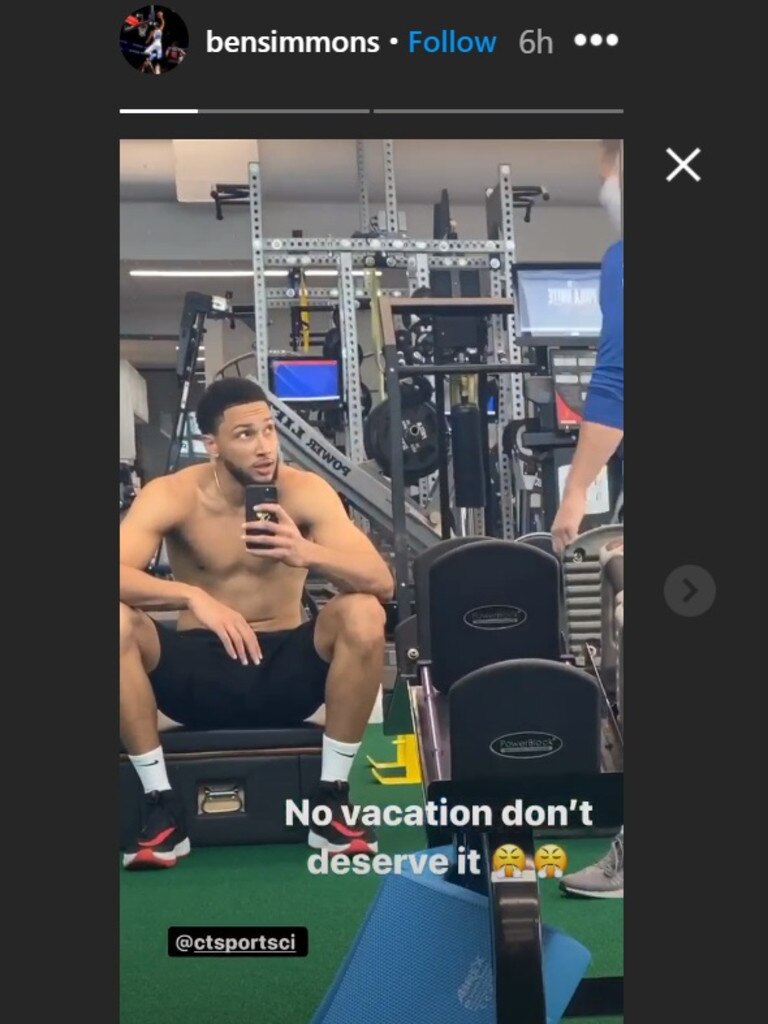 Ben Simmons posted on his Instagram stories that he means business.