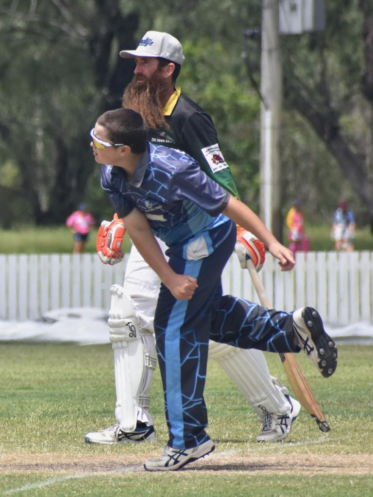 The Four Skins versus Got the Runs (first grade turf) at Rockhampton Cricket's Country Carnival on January 25, 2025.