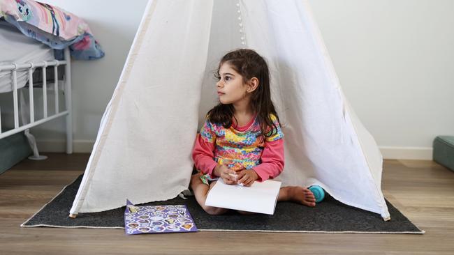 Violet's mother, Tegan Catalano, is pushing for better pediatric cardiac care in Far North Queensland, with only one pediatric cardiologist based in Cairns, and wait times for children with similar conditions to Violet's stretching out to more than 18 months. Picture: Brendan Radke