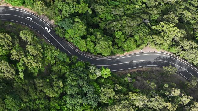 A long awaited state government report into the future of the route has found that no major upgrades or alternatives to the Kuranda Range Road will be needed until 2051. Picture: Brendan Radke