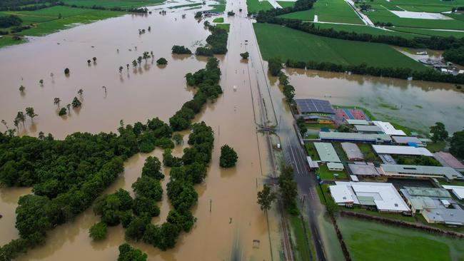 The Cassowary Coast township of Tully, located 140km south of Cairns, has been hit with its second flood in just three months. Image: Daley Rata-Makene