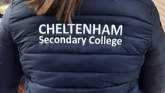 Cheltenham Secondary College introduced a non-compulsory puffer jacket with rainbow flag and Indigenous flag on it. Picture: Facebook