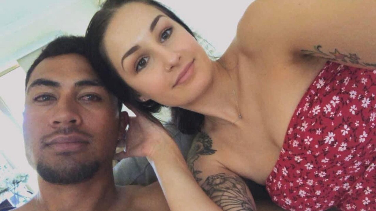 Mackay Magpies player Birdsall Fa'apepele and his girlfriend of almost four years Kailey Prouse.