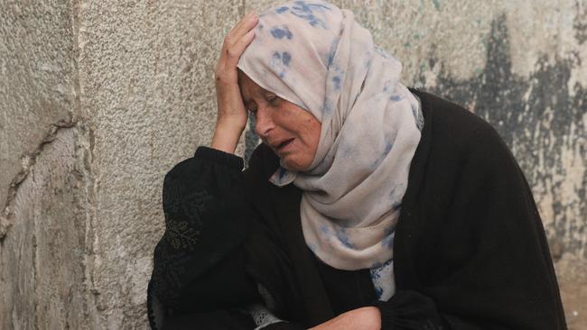 A Palestinian woman mourns the death of a loved one at Al-Najjar hospital following overnight Israeli bombardment in Rafah. Picture: AFP