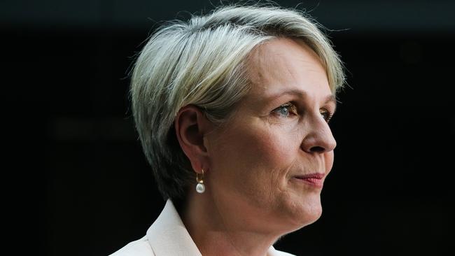 SYDNEY, AUSTRALIA : NewsWire Photos- AUGUST 28 2024; Tanya Plibersek MP Ã Minister for the Environment and Water addresses the media in a press conference after a tour through the Newscorp printing facility in Sydney recognising News Publishing media industry for recycling leadership.  Picture: NewsWire / Gaye Gerard