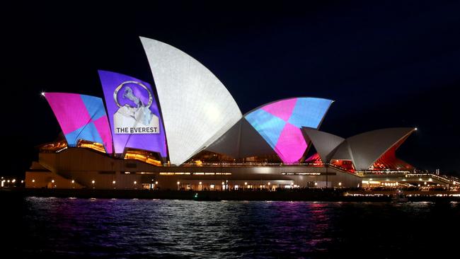 The illumination of The Everest barrier draw last night. Picture: Jason McCawley/Getty Images