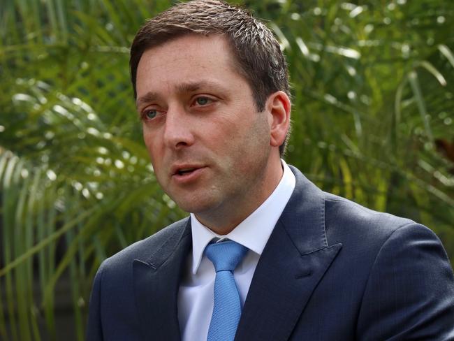 Labor is trying to paint Opposition leader Matthew Guy as a mobster’s mate. Picture: AAP