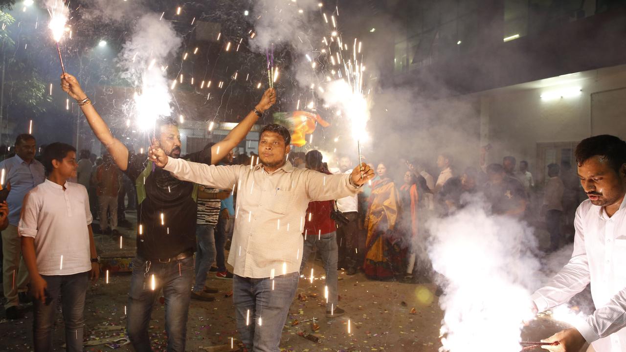 Some are celebrating the Indian Government’s historic decision. Picture: AP Photo/Rajesh Kumar Singh