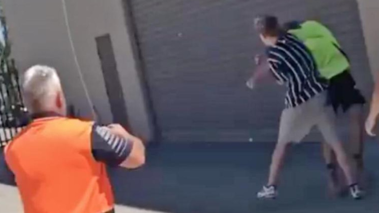 The students at the SMYL Community College in Rockingham were filmed throwing punches at the tradies. Picture: Instagram