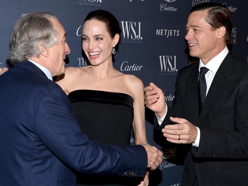 Robert De Niro, Angelina Jolie Pitt, and Brad Pitt attend the WSJ. Magazine 2015 Innovator Awards at the Museum of Modern Art on November 4, 2015 in New York City. Picture: Getty