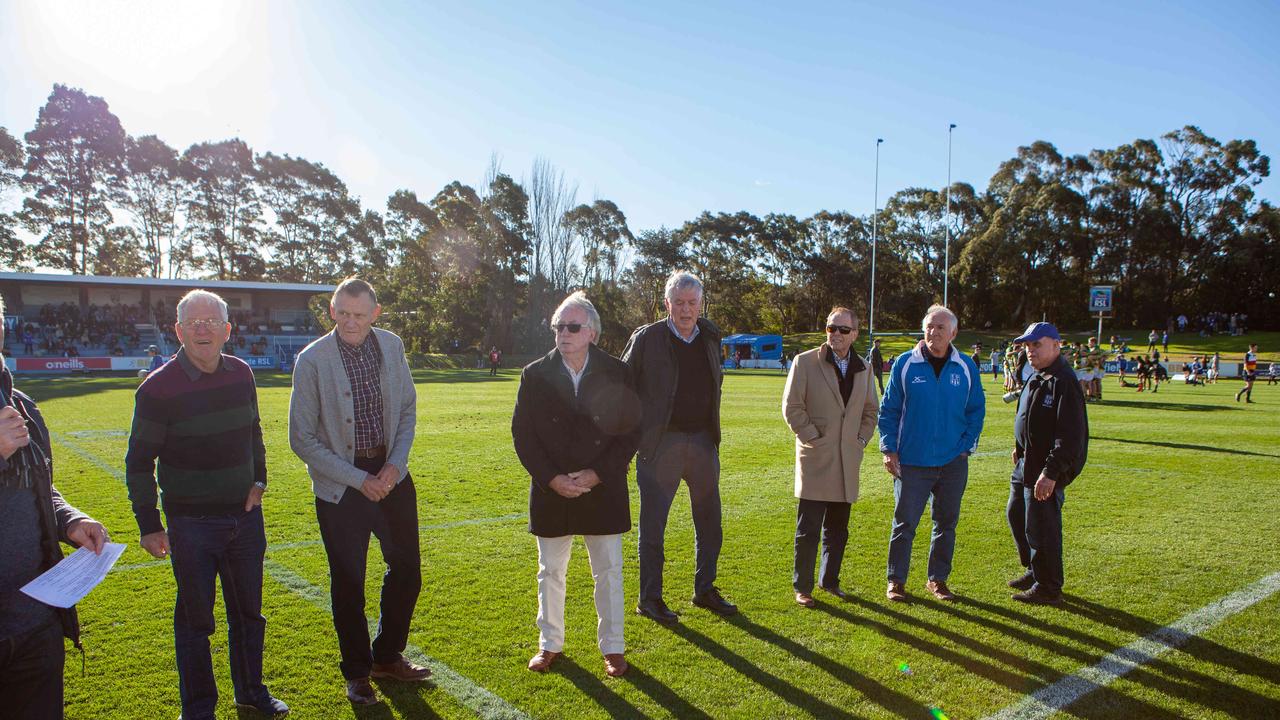 1969 Eastwood players at TG Millner Sportsground in Eastwood, NSW. Saturday 13th July 2019. The club held a “Back to Eastwood Day” with players from the 1969 and 1999 teams present. (AAP IMAGE/Jordan Shields)