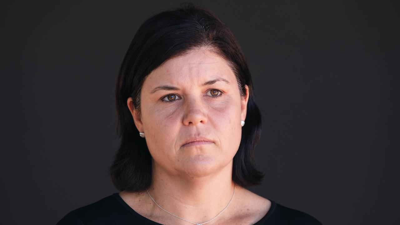 Health Minister Natasha Fyles addresses the media at Royal Darwin Hospital. Picture GLENN CAMPBELL