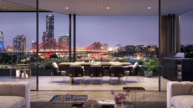 A perfect view of the Story Bridge from the apartment on Maxwell St, New Farm. Picture: Supplied