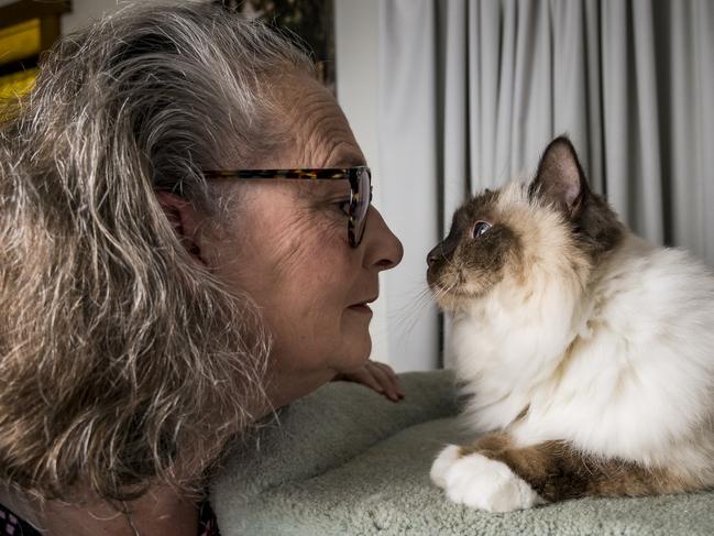 Anne Sherwood with her grand champion Mayatiki Xanthus aka Tootie. Picture: Caroline Tan