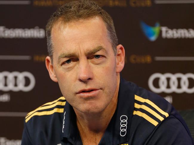 Hawthorn insiders say Clarkson is finding his softer side in recent years and connecting with younger players by showing a level of emotions. Picture: Getty Images