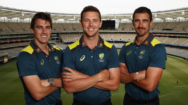 Pat Cummins, Josh Hazlewood and Mitchell Starc have all been rested after a gruelling summer. Picture: Getty