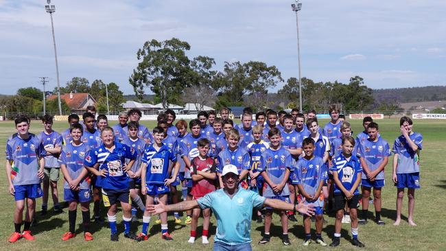 Johnathan Thurston visited the South Burnett over the weekend to share some of his top game-time tips and bring a smile to families hit hard by drought and COVID. Photo/Holly Cormack.