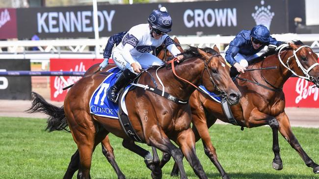 Group 1 Coolmore Stud Stakes winner Ozzmosis cruised home to win his barrier trial at Randwick on Thursday. Picture: Getty Images