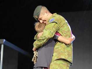 Michael Anderson with his son William Anderson at Highlands Christian College. Picture: Contributed