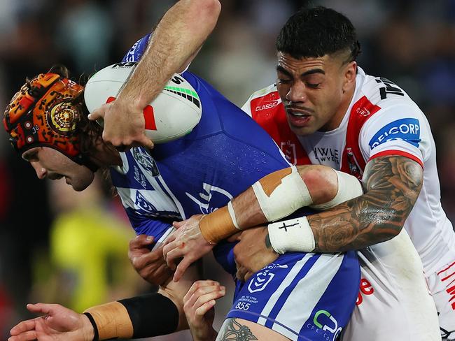 Hame Sele said he was experiencing pain prior to the Bulldogs match. Picture: Jeremy Ng/Getty Images