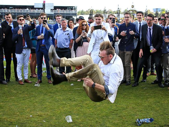 Another man in chinos putting on show for the masses. Picture: Mark Stewart/News Corp Australia