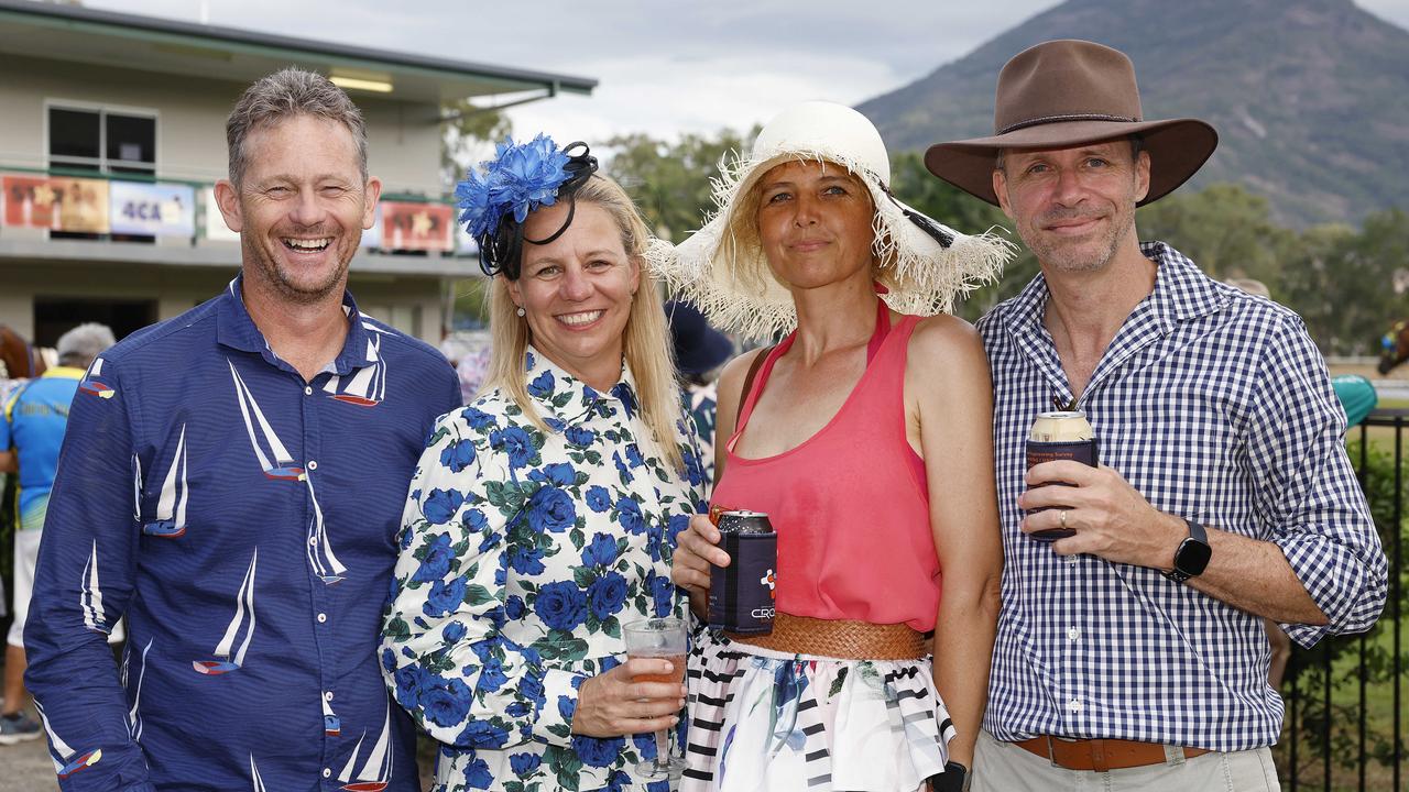 Paul Brierley, Jo Brierley, Bec Gould and Greg Gould at the Gordonvale Cup races, held at the Gordonvale Turf Club. Picture: Brendan Radke