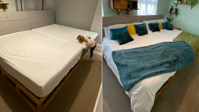 The "stupidly oversized" bed. Photo: TikTok