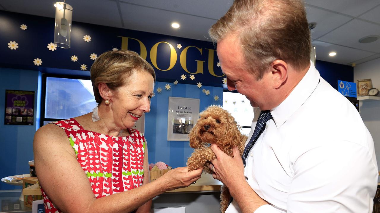 Election mode engaged as Premier seeks out babies and dogs