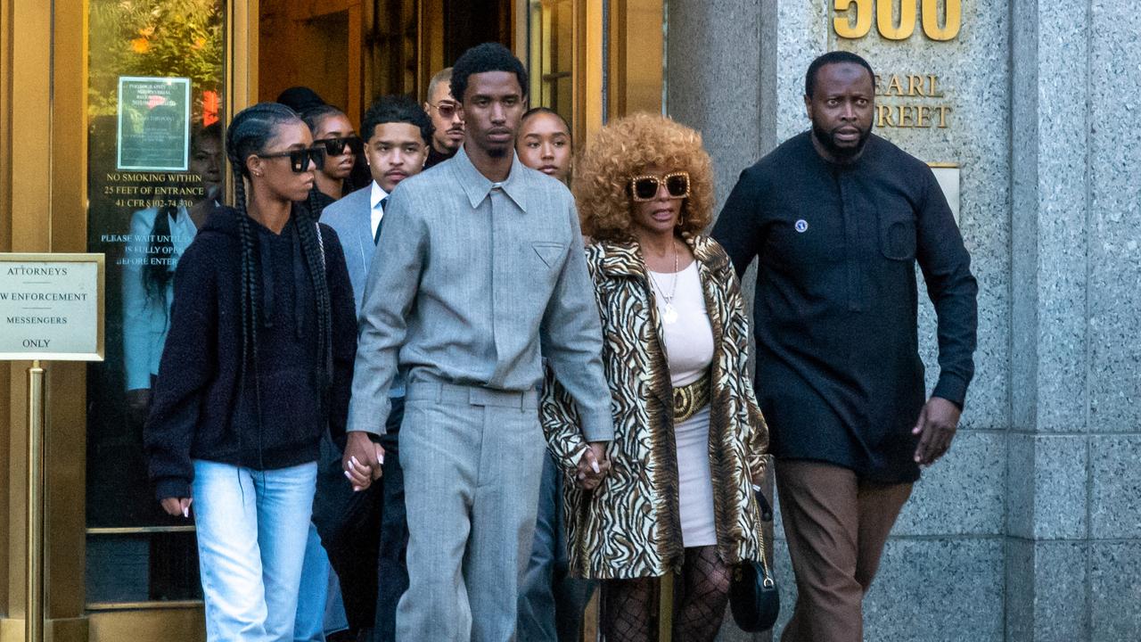 The Combs family leaves the Southern District of New York Federal Court after a pre-trial hearing for Sean “Diddy” Combs in New York City. Picture: Getty Images