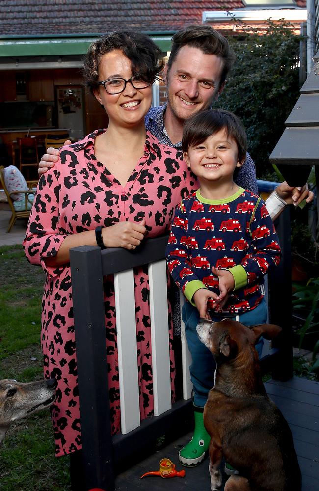 Ed Dieppe and wife Nora Anderson-Dieppe are looking to move to Jindabyne with their son Flint. Picture: Toby Zerna