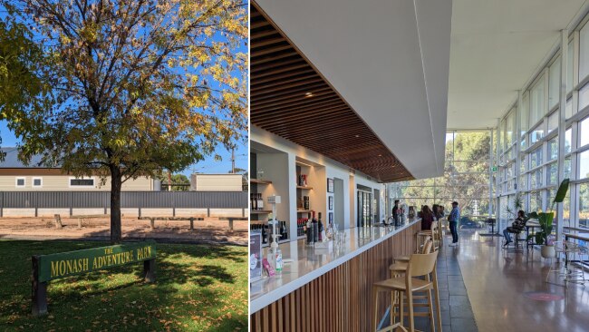 Monash Adventure Park entry and the Jacob's Creek tasting room. Image: Elizabeth Macri.