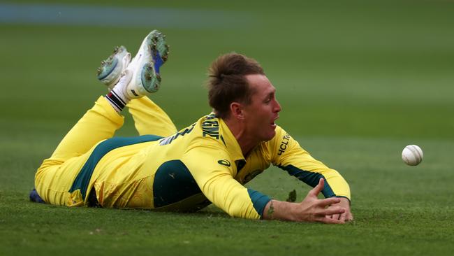 Marnus Labuschagne drops a catch off Rohit Sharma. Picture: Francois Nel/Getty Images)