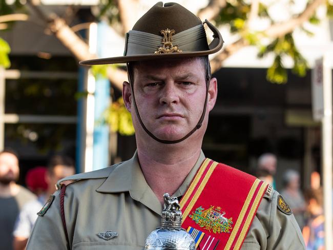 More than 200 soldiers from 8th/12th Regiment, Royal Australian Artillery at the Freedom of Entry march through Palmerston on Friday. Picture: Pema Tamang Pakhrin