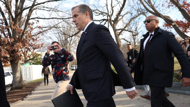 U.S. President Joe Biden's son Hunter Biden walks away after addressing reporters outside the U.S. Capitol on December 13, 2023 in Washington, DC. Picture: Kevin Dietsch/Getty Images/AFP