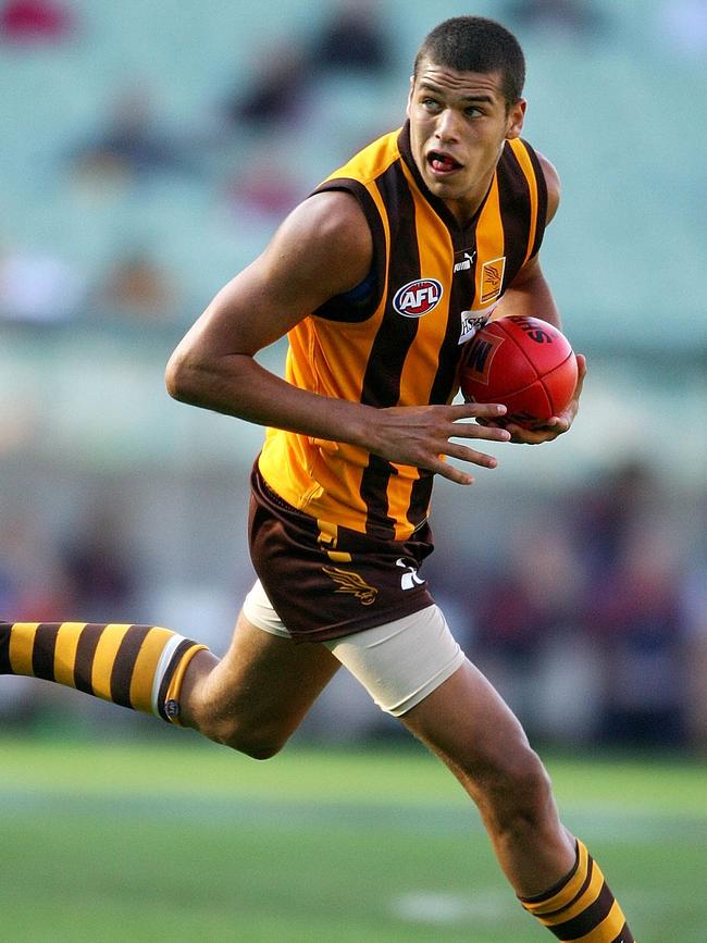 Lance Franklin in action during his debut season of 2005.