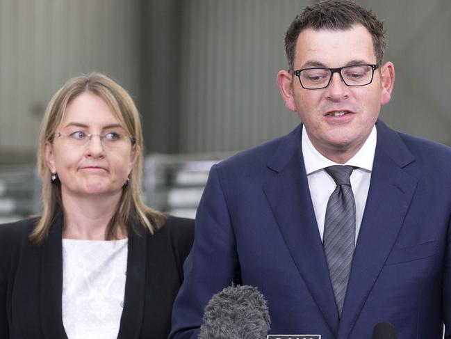 The Premier, Daniel Andrews, and the Minister for Transport, Jacinta Allan, will mark a significant milestone in the Metro Tunnel project. Picture: Sarah Matray