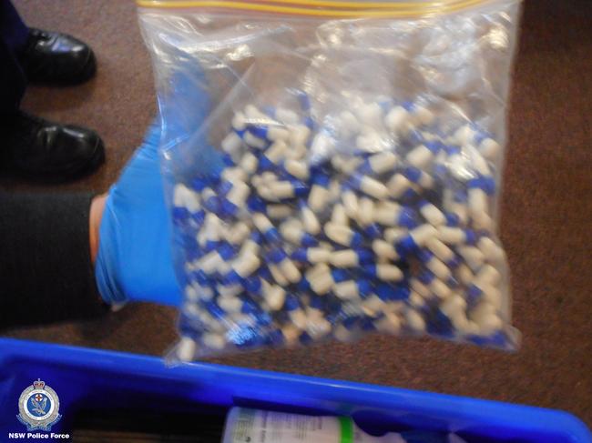 Tuggerah Lakes Police officers attached to Strike Force Harle have seized seized drugs including methylamphetamine, GHB, cocaine, MDMA and cannabis with an estimated street value of nearly $250,000 and a further $210,000 cash in eight raids across the Central Coast. Picture: NSW Police