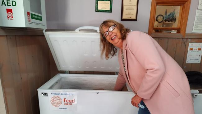 Bairnsdale Neighbourhood House volunteer Noelene Savige uses the freezer made possible by a Feed Appeal grant.