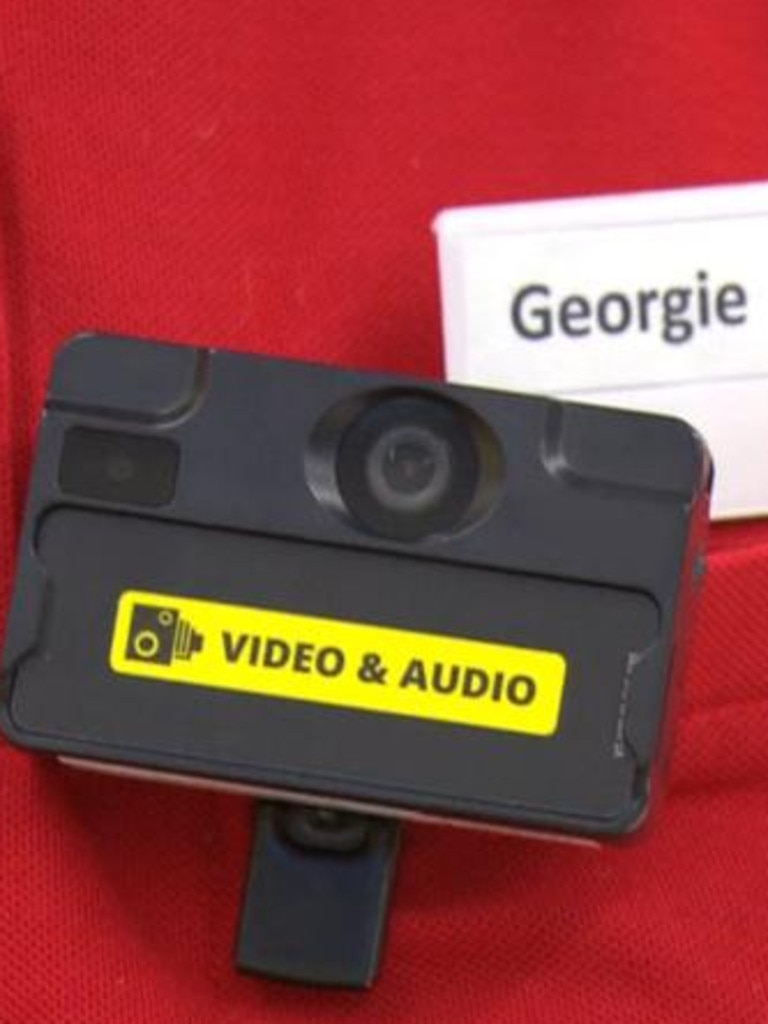 Retail staff will wear the new cameras to fight theft and violence in Coles stores. Picture: Supplied