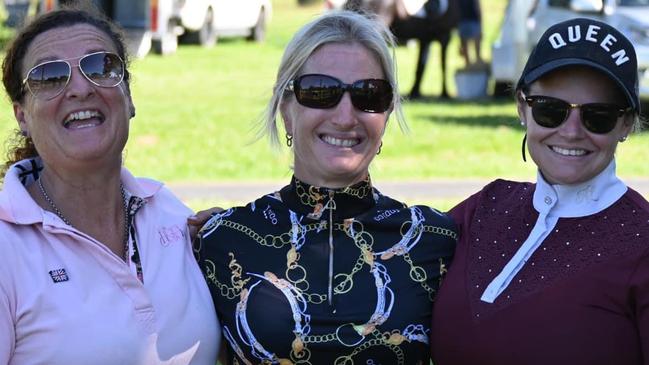 Kathryn Dykstra (club member), Shannon Marsh (club show jumping sub-comittee Member) and Lucy-Jane Pearce (vice-president) at the North Coast Equestrian Club's dressage training day in February 2023. Picture: Supplied